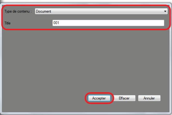 FUJITSU SCANSNAP IX100 - Saisissez des informations comme le titre et cliquez sur le bouton [Acceptor]. - 2