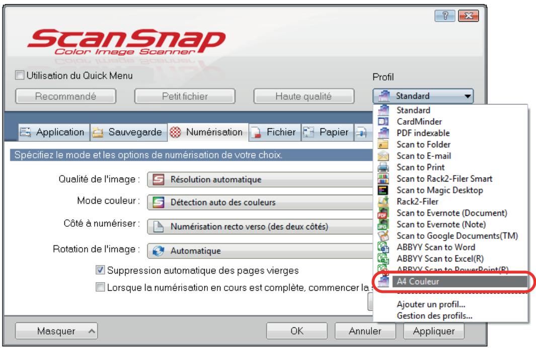 FUJITSU SCANSNAP IX100 - Modifier les profils - 1