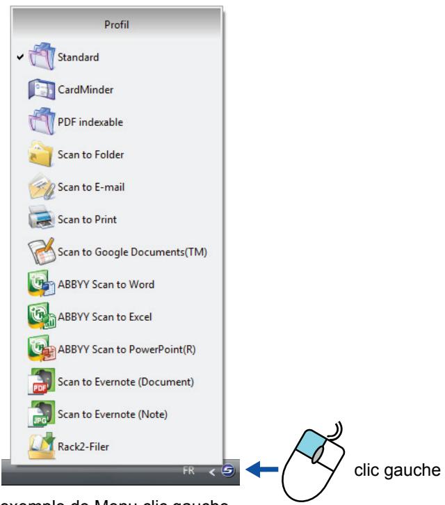 FUJITSU SCANSNAP S1100I - Le Menu clic gauche - 1
