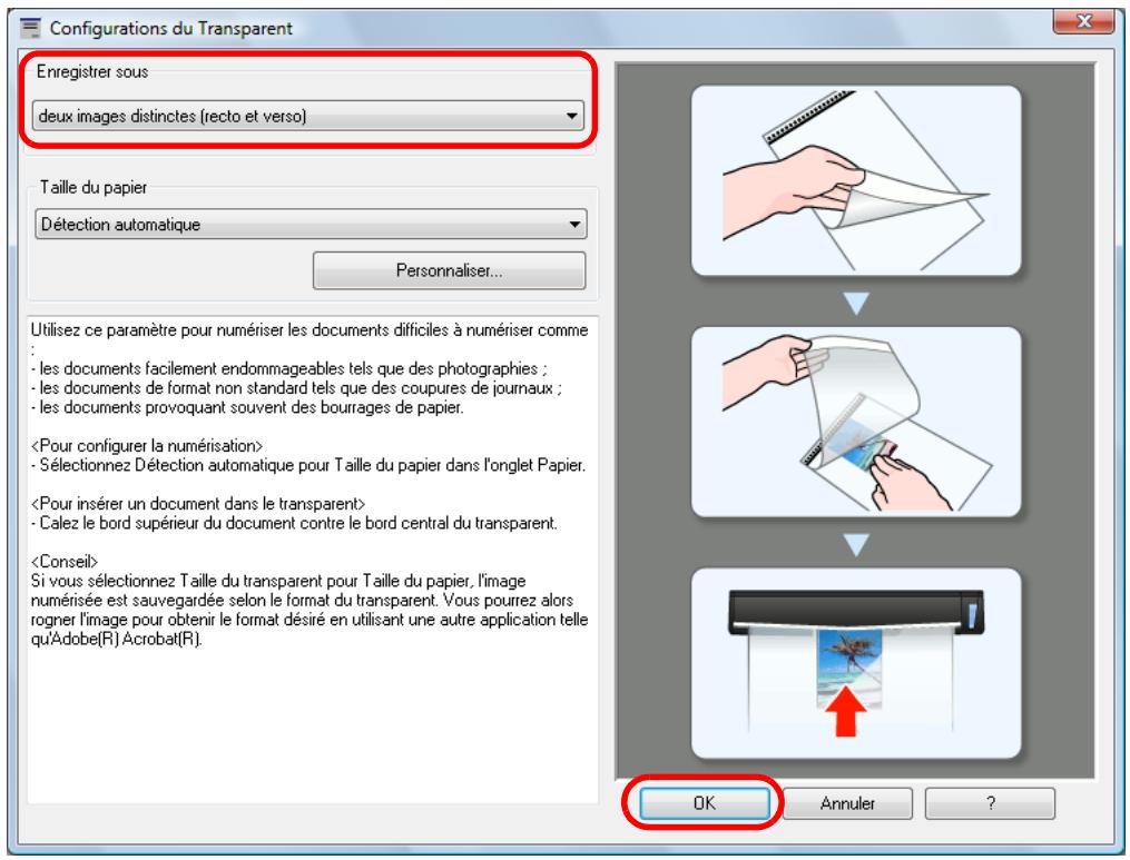 FUJITSU SCANSNAP S1100I - Sélectionnez deux images distinctes (recto et verso) dans Sauvegardes sous. - 1