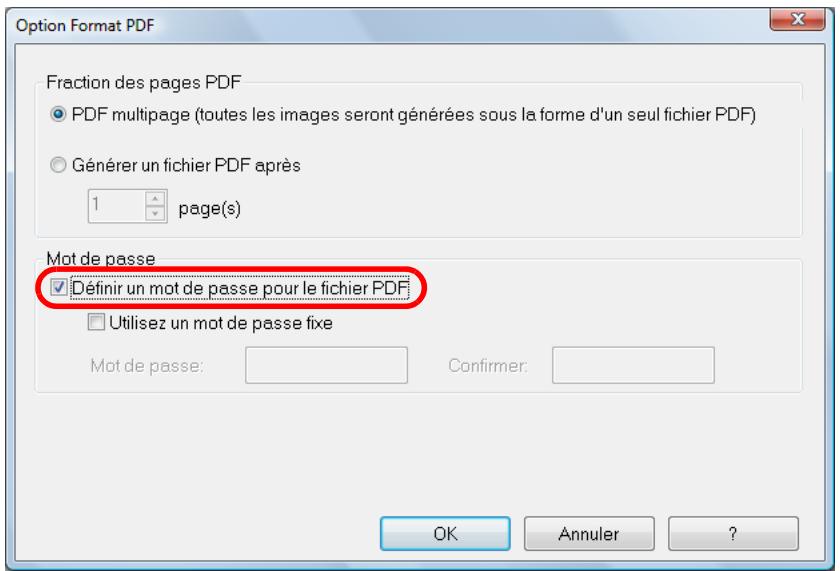 FUJITSU SCANSNAP S1100I - Cochez la case Définir un mot de passer pour le fichier PDF. - 1