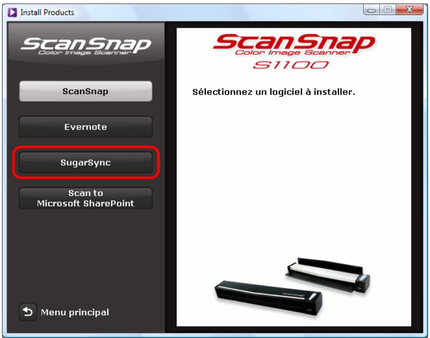 FUJITSU SCANSNAP S1100I - Cliquez sur le bouton SugarSync. - 1