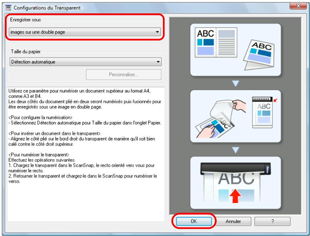 FUJITSU SCANSNAP S1100I - Sélectionnez images sur une double page dans Enregistrer sous. - 1