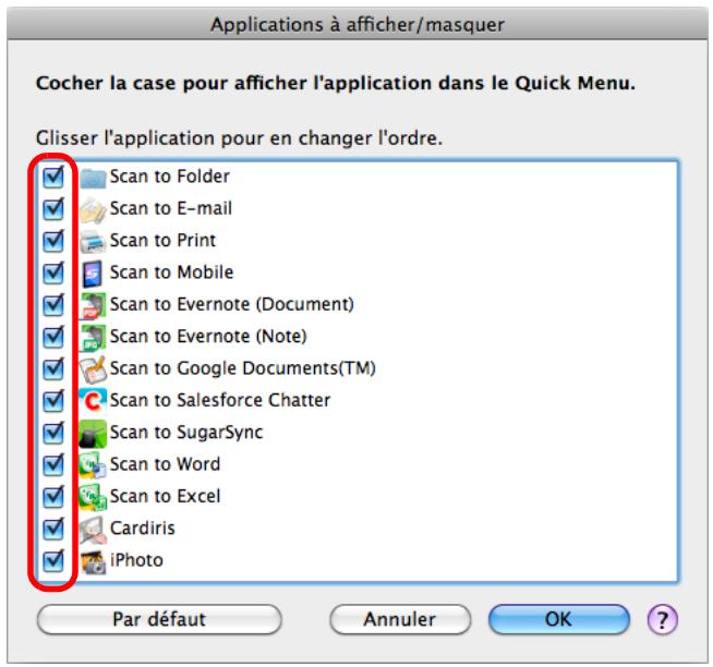 FUJITSU SCANSNAP S1100I - - Affichage et masquage des icones des applications - 1