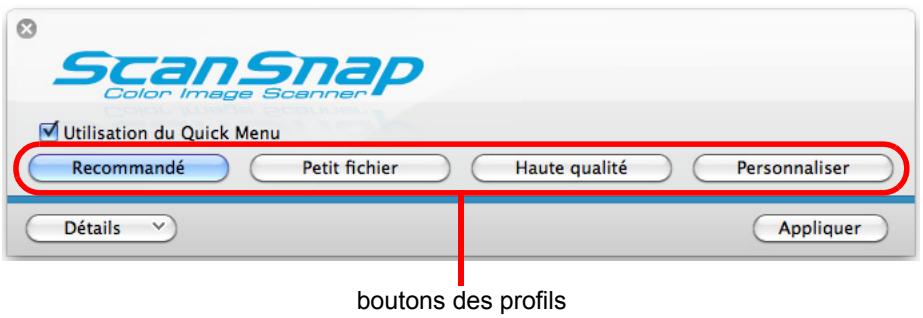 FUJITSU SCANSNAP S1100I - Cliquez sur le bouton d'un profil. - 1