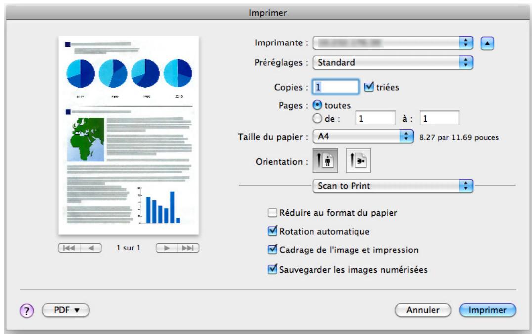 FUJITSU SCANSNAP S1100I - Configurez les options d'impression dans la fenêtre Imprimer. - 1