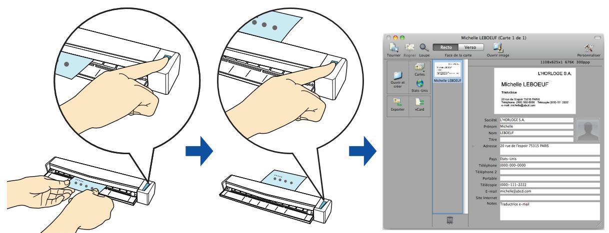 FUJITSU SCANSNAP S1100I - Stocker des cartes de visite dans Cardiris - 1