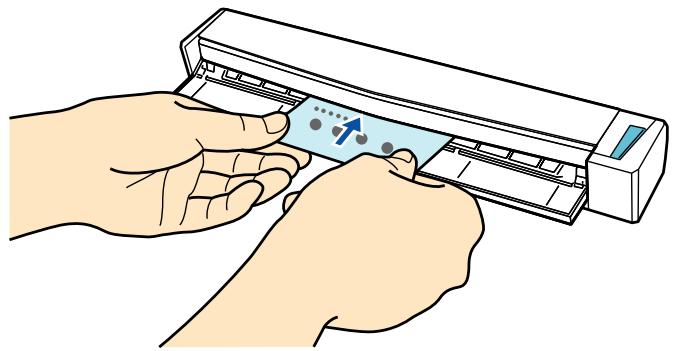 FUJITSU SCANSNAP S1100I - Posez le recto de la carte de visite contre la zone de chargement du ScanSnap. - 1
