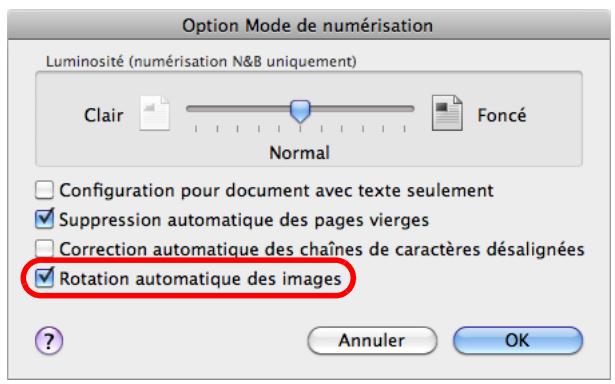 FUJITSU SCANSNAP S1100I - Cochez la case Rotation automatique des images. - 1