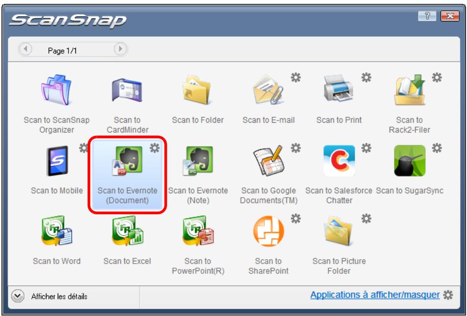FUJITSU SCANSNAP S1100I - Cliquez sur l'icone de Scan to Evernote (Document). - 1