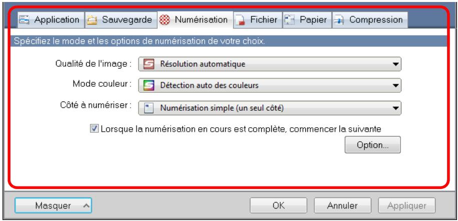 FUJITSU SCANSNAP S1100I - Modifiez les paramètres de numérisation dans chaque onglet. - 1