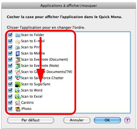 FUJITSU SCANSNAP S1100I - - Ordre d'affichage des applications - 2