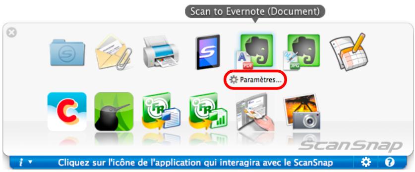 FUJITSU SCANSNAP S1100I - Modifiez les paramètres de Scan to Evernote (Document). (Ou rendez-vous à l'objet 5.) - 1