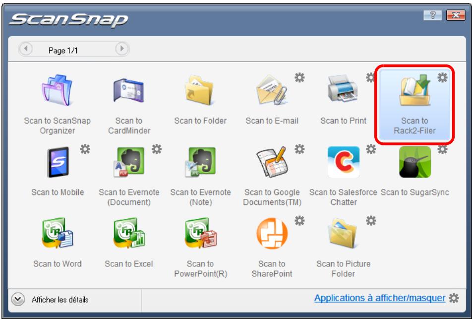 FUJITSU SCANSNAP S1100I - Cliquez sur l'icone Scan to Rack2-Filer. - 1