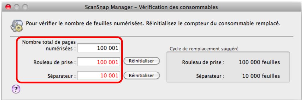 FUJITSU SCANSNAP S1300I,  SCANSNAP S1300I DELUXE - Vérifiez le nombre d'utilisations de chaque consommable. - 1