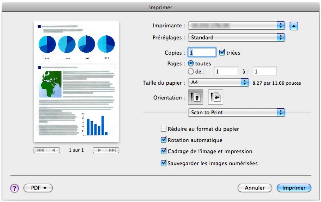 FUJITSU SCANSNAP S1300I,  SCANSNAP S1300I DELUXE - Configurez les options d'impression dans la fenêtre Imprimer. - 1