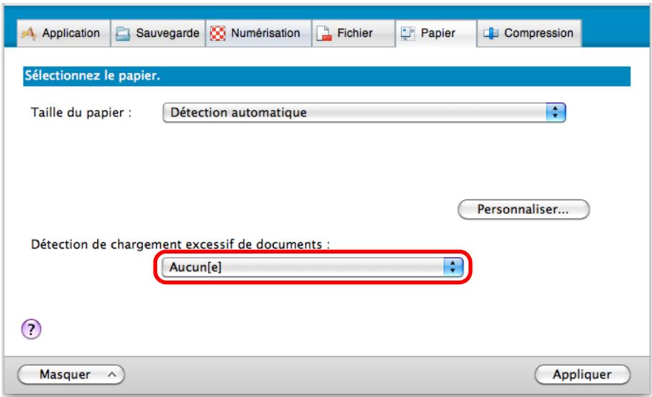 FUJITSU SCANSNAP S1300I,  SCANSNAP S1300I DELUXE - Sélectionnez Aucun(e) dans le menu local Détention de chargement excessifs de documents. - 1
