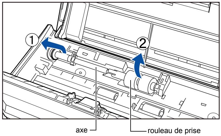 FUJITSU SCANSNAP S1300I,  SCANSNAP S1300I DELUXE - Retirez le rouleau de prise avec son axe. - 1