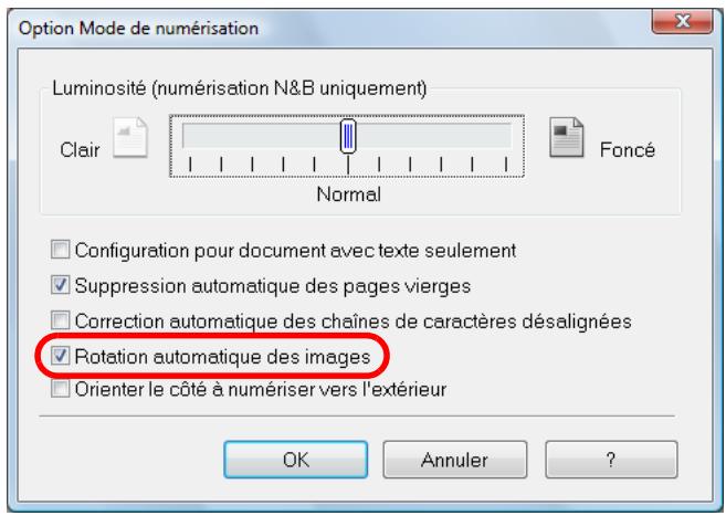 FUJITSU SCANSNAP S1300I,  SCANSNAP S1300I DELUXE - Cochez la case Rotation automatique des images. - 1