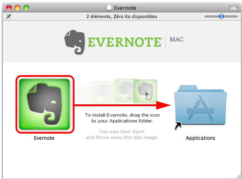 FUJITSU SCANSNAP S1300I,  SCANSNAP S1300I DELUXE - Glissez l'icone d'Evernote sur l'icone des Applications. - 1