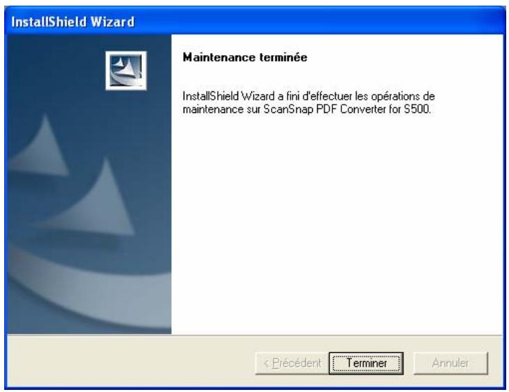 FUJITSU SCANSNAP S500 - Désinstallation de PDF Converter - 3