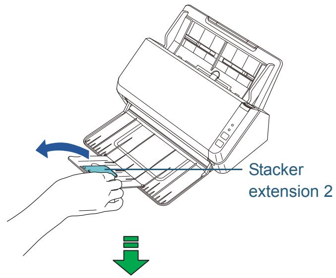 FUJITSU SP-1120 - Lift up the stacker extension 2 towards you. - 1