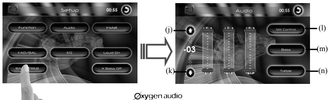 OXYGEN MP 403 - Bass/Treb : Ajustement des tonalités et de niveau de la sortie - 1