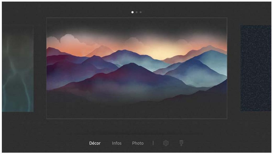 SAMSUNG UE40NU7125 - Changement de contenu et paramètres du Ambient mode - 1