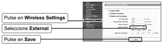 TP-LINK TL-WA5210G - Configuración de la antenna externa - 1