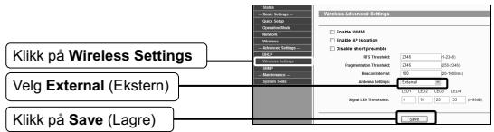 TP-LINK TL-WA5210G - Konfigurere den eksterne antennen - 1