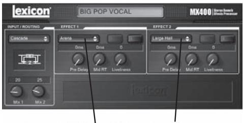 LEXICON MX400 - TOUCHES DE SELECTION DES RÉVERBES/EFFETS - 1