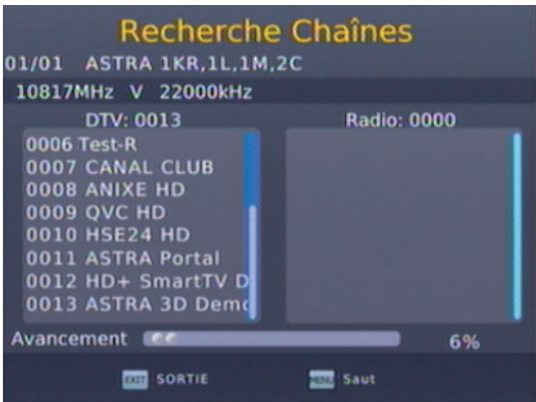 VISIONIC SLIM 6 HD - b) Recherche des chaînes - 3