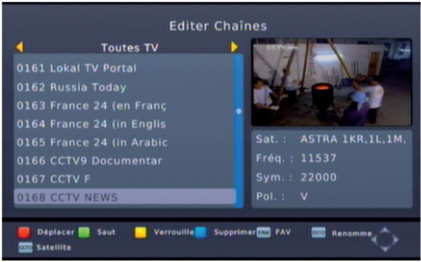 VISIONIC SLIM 6 HD - a) Éditer Châines - 1
