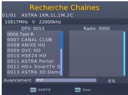 VISIONIC SLIM 6 HD - b) Recherche des chaînes - 3