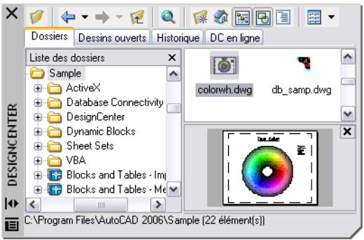 AUTODESK AUTOCAD 2006 - Organisation de la fenêtre designcenter - 1