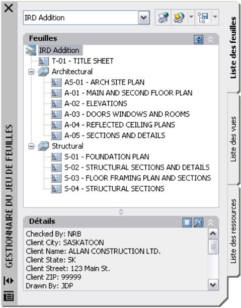 AUTODESK AUTOCAD 2006 - Description de l'interface du gestionnaire du jeu de feuilles - 1