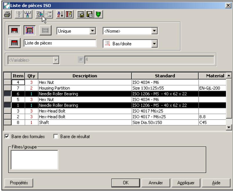 AUTODESK AUTOCAD MECHANICAL 2004 - Pour fusionner les éléments d'une liste de pieces - 1