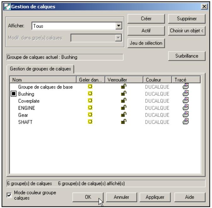 AUTODESK AUTOCAD MECHANICAL 2004 - Pour déplacer des éléments vers un autre groupe de calques - 3