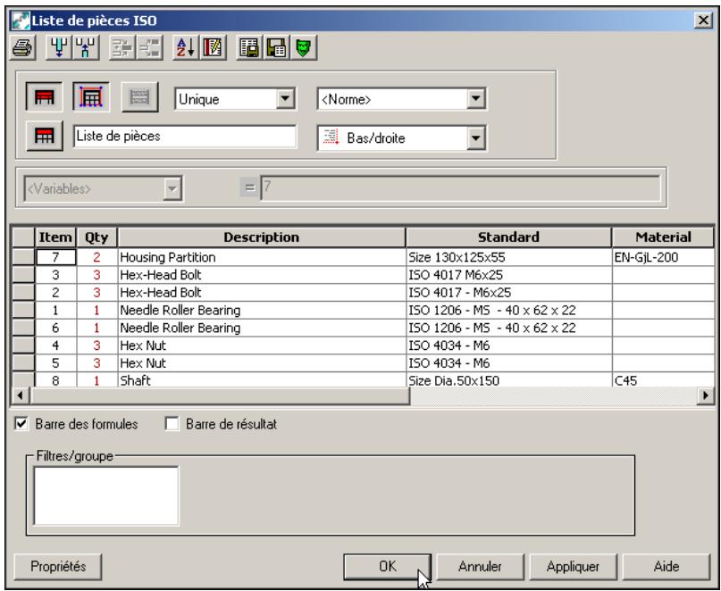 AUTODESK AUTOCAD MECHANICAL 2004 - Pour creer une liste de pieces - 2