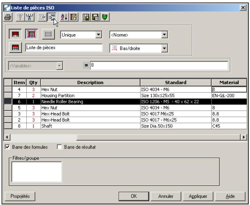 AUTODESK AUTOCAD MECHANICAL 2004 - Pour fusionner les éléments d'une liste de pieces - 3