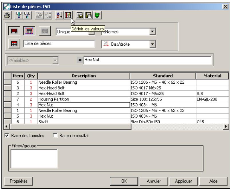 AUTODESK AUTOCAD MECHANICAL 2004 - Pour modifier les informations de liste de pieces - 5