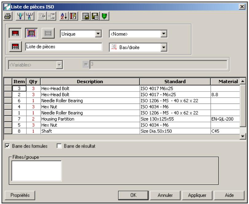 AUTODESK AUTOCAD MECHANICAL 2004 - Pour modifier les informations de liste de pieces - 4