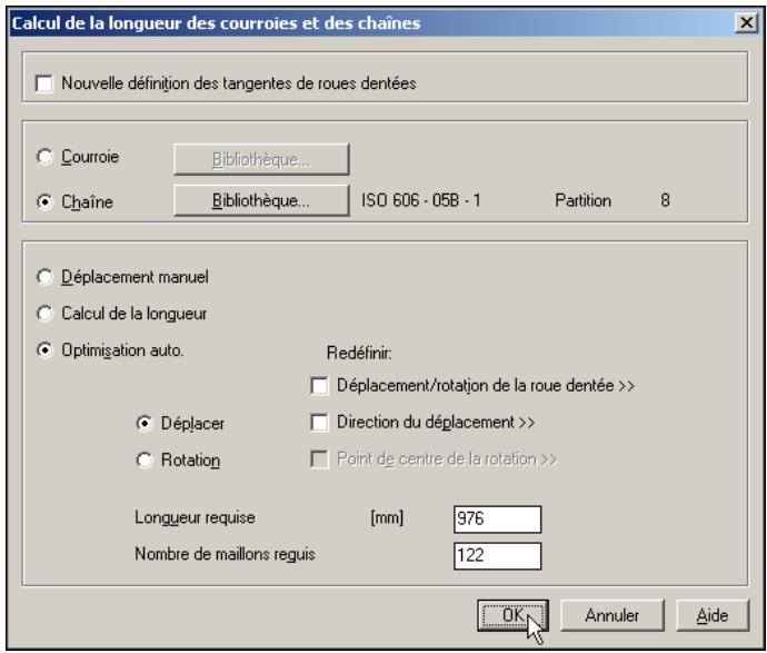 AUTODESK AUTOCAD MECHANICAL 2004 - Pour optimiser la longueur de la chaine - 2