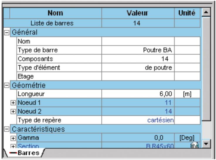AUTODESK ROBOT STRUCTURAL ANALYSIS 2011 - Propriétés – la partie inférieure du Gestionnaire - 1