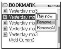 COWON IAUDIO X5 - Suppression de pistes du dossier BOOKMARK - 3