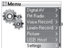 COWON IAUDIO X5 - Opérations simples : utilisation du menu - 3