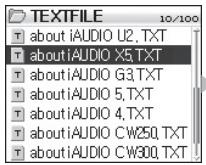 COWON IAUDIO X5 - - Utilisation de l'afficheur de texte - 3