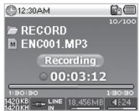 COWON IAUDIO X5 - Mode Line-In Record (Enregistrement à l'aide d'un cable stéreo) - 4