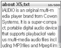 COWON IAUDIO X5 - - Utilisation de l'afficheur de texte - 4