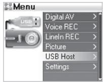 COWON IAUDIO X5V - Mode USB Host (Envoi et réception de fichiers à l'aide d'appareils compatibles) - 5